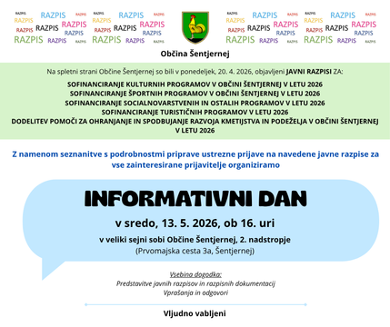 INFORMATIVNI DAN za razpise 13. 5. 2026